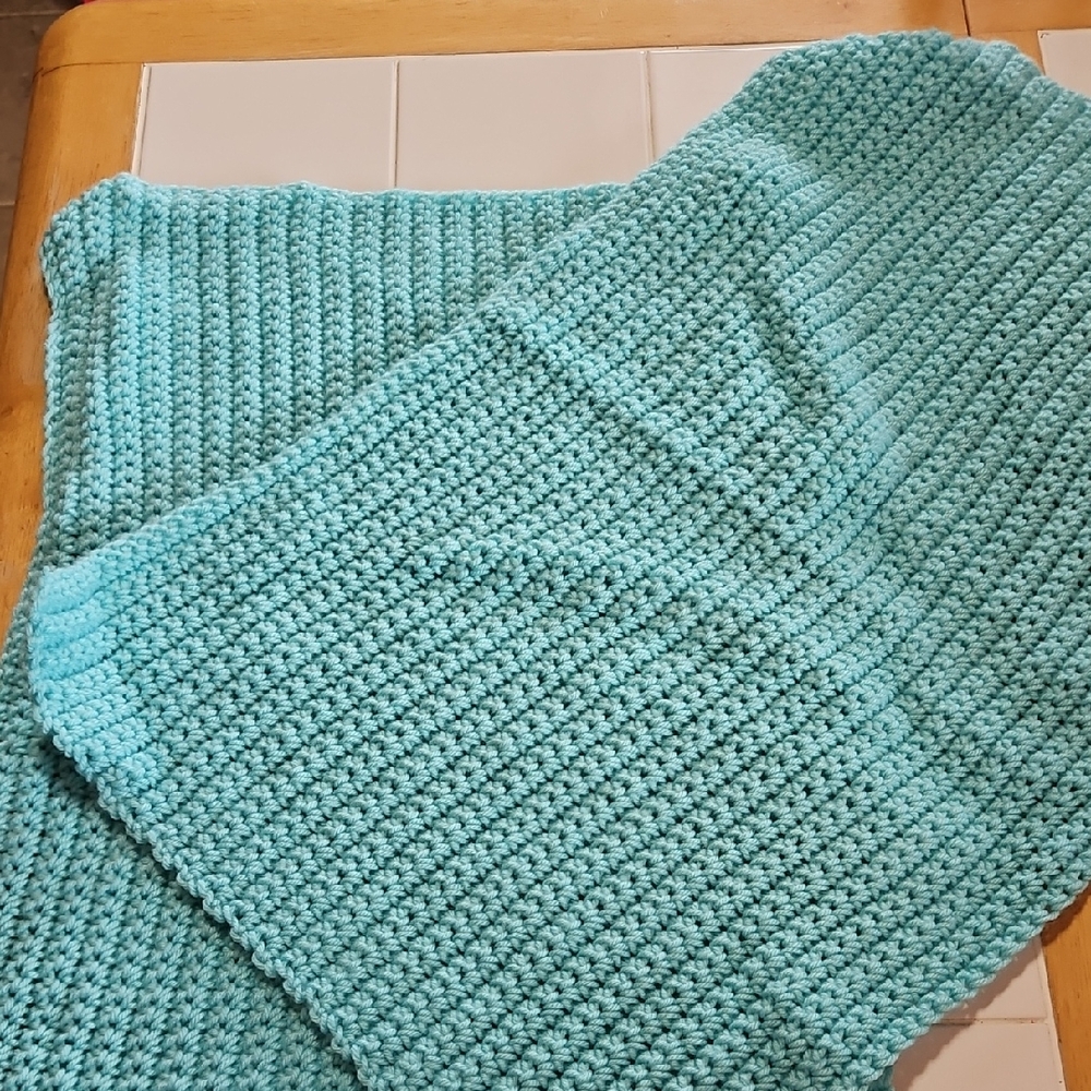 Teal Knit Baby Blanket- Set Of 2